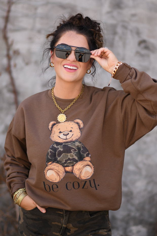 Be Cozy Bear Sweatshirt-P&PD Wholesale-[option4]-[option5]-[option6]-[option7]-[option8]-Shop-Boutique-Clothing-for-Women-Online