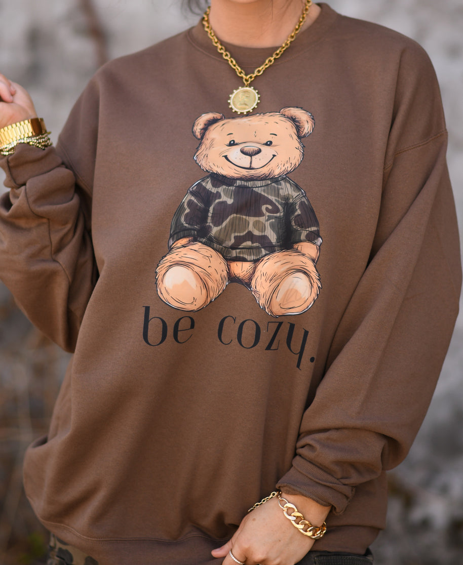 Be Cozy Bear Sweatshirt-P&PD Wholesale-[option4]-[option5]-[option6]-[option7]-[option8]-Shop-Boutique-Clothing-for-Women-Online