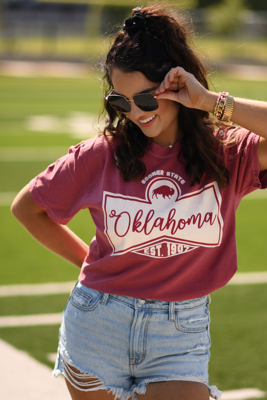 Oklahoma Sooner State Tee-P&PD Wholesale-[option4]-[option5]-[option6]-[option7]-[option8]-Shop-Boutique-Clothing-for-Women-Online