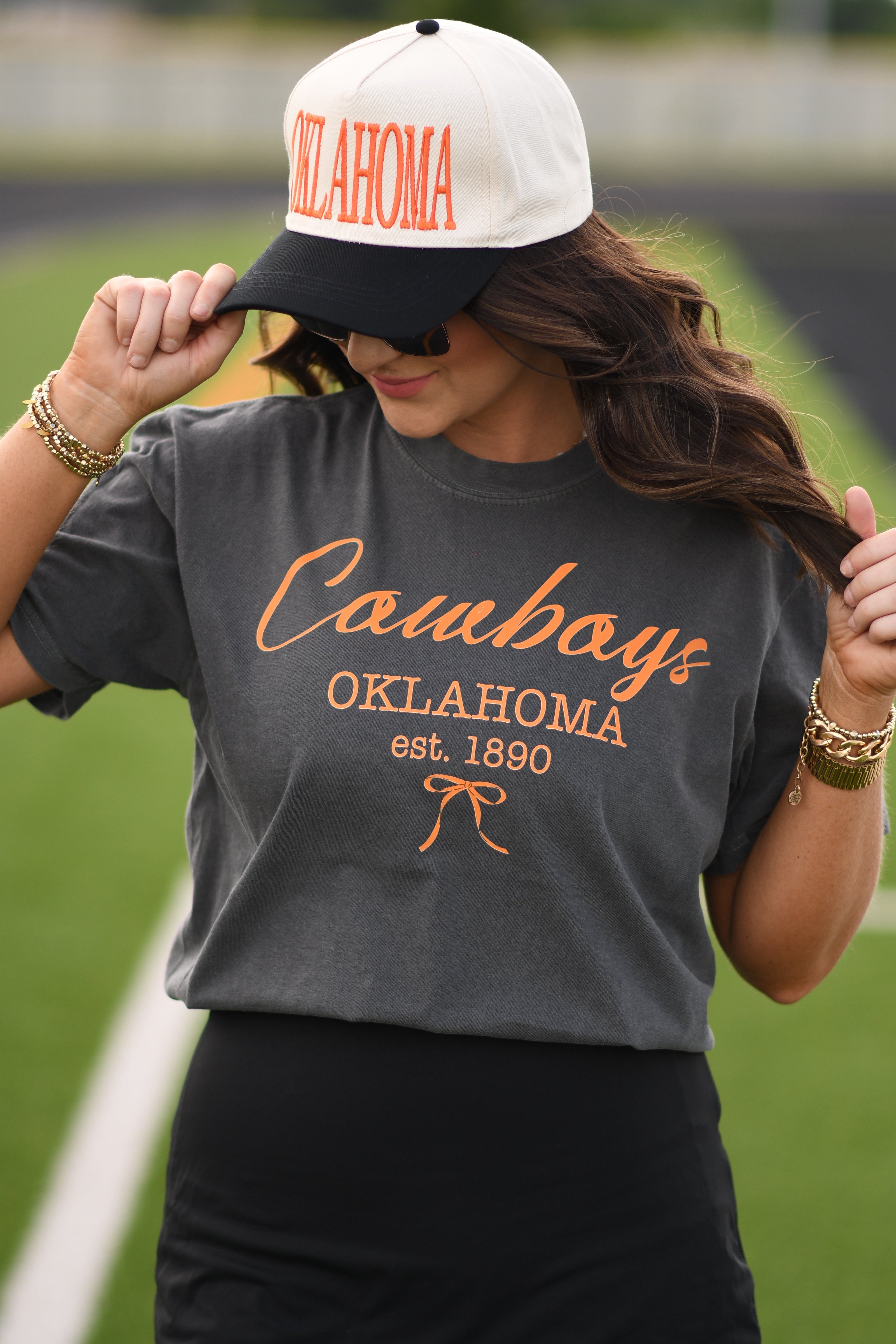 Cowboys Oklahoma Bow Tee-P&PD Wholesale-[option4]-[option5]-[option6]-[option7]-[option8]-Shop-Boutique-Clothing-for-Women-Online