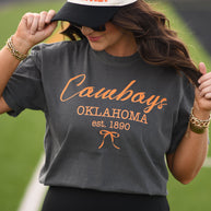 Cowboys Oklahoma Bow Tee-P&PD Wholesale-[option4]-[option5]-[option6]-[option7]-[option8]-Shop-Boutique-Clothing-for-Women-Online