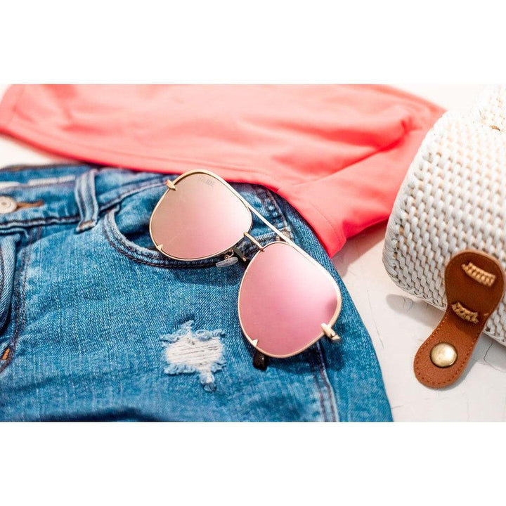 The Pink/Gold Kay - High Quality Unisex Aviator Sunglasses*-JuliaRoseWholesale-Gold/Pink-[option4]-[option5]-[option6]-[option7]-[option8]-Shop-Boutique-Clothing-for-Women-Online