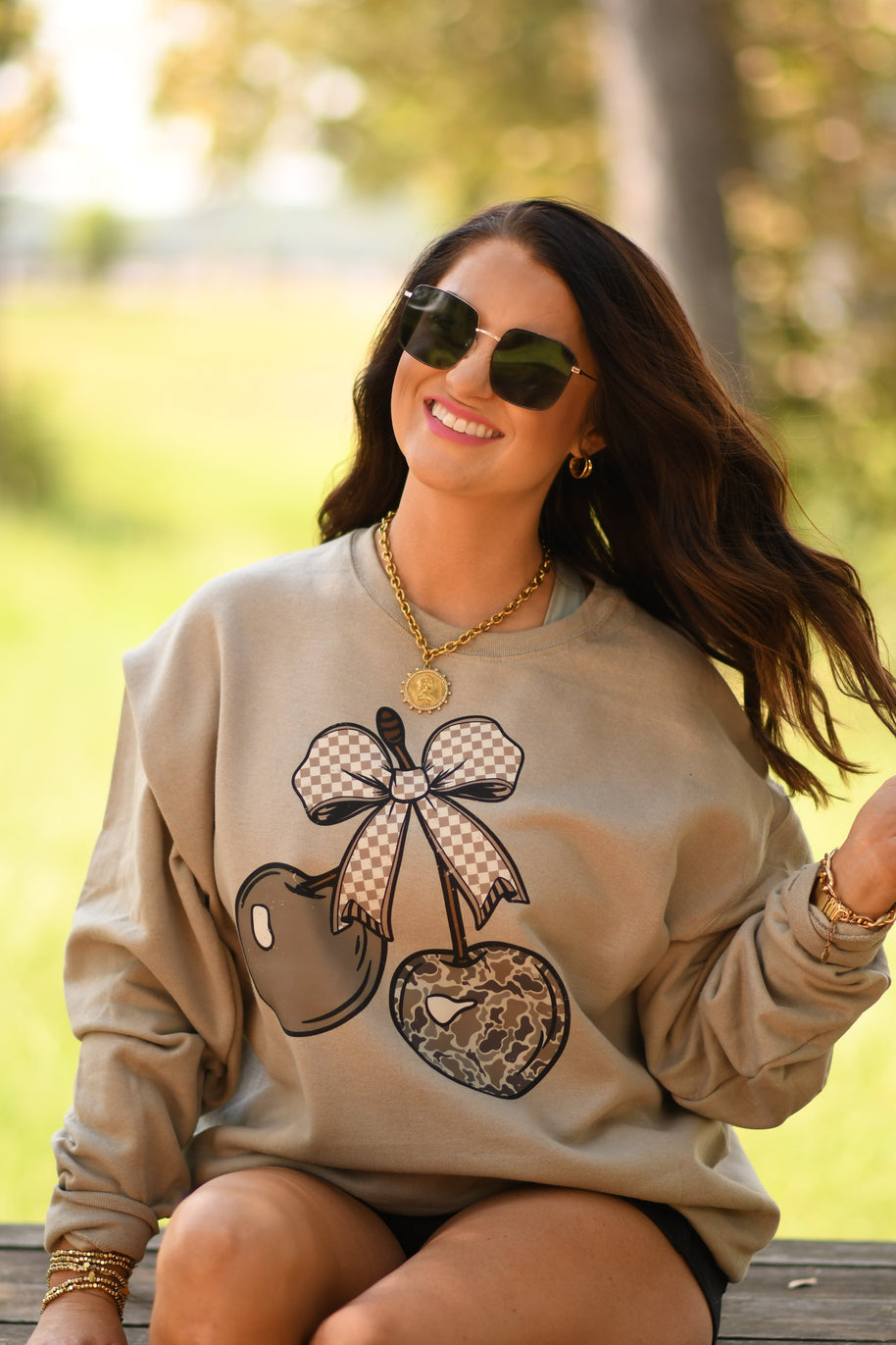 Camo Cherries Sweatshirt-P&PD Wholesale-[option4]-[option5]-[option6]-[option7]-[option8]-Shop-Boutique-Clothing-for-Women-Online