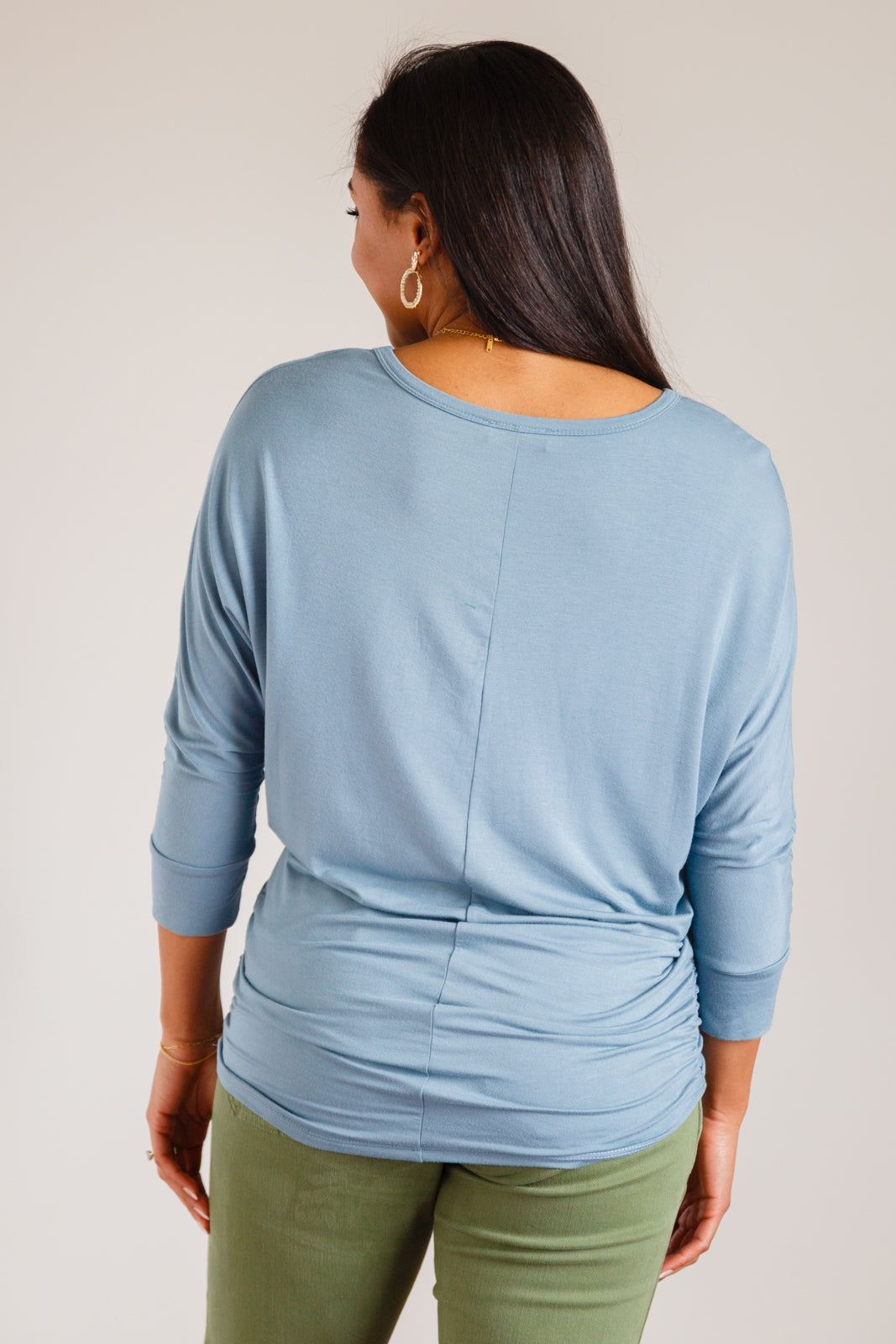 Daytime Boat Neck Top in Blue Gray-Tops-Ave Shops-[option4]-[option5]-[option6]-[option7]-[option8]-Shop-Boutique-Clothing-for-Women-Online