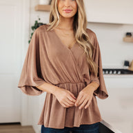 Dazzlingly Draped V-Neck Blouse-Blouses-Ave Shops-[option4]-[option5]-[option6]-[option7]-[option8]-Shop-Boutique-Clothing-for-Women-Online