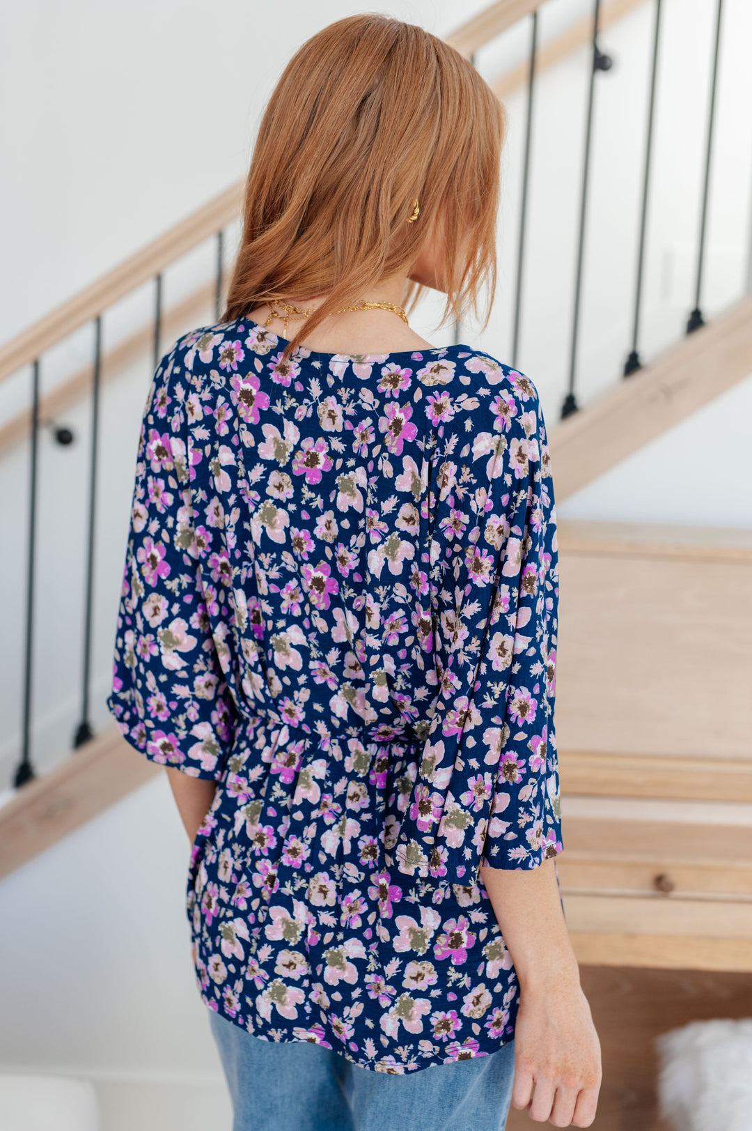 Dearest Dreamer Peplum Top in Navy Floral-Tops-Ave Shops-[option4]-[option5]-[option6]-[option7]-[option8]-Shop-Boutique-Clothing-for-Women-Online