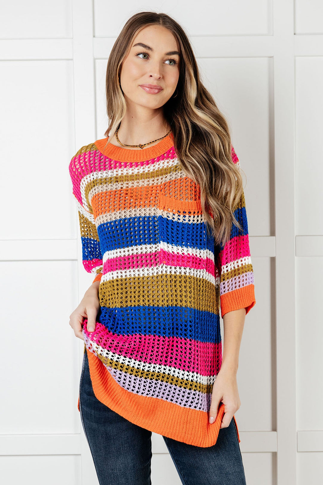 Deep Thoughts Striped Loose Knit Top-Tops-Ave Shops-[option4]-[option5]-[option6]-[option7]-[option8]-Shop-Boutique-Clothing-for-Women-Online