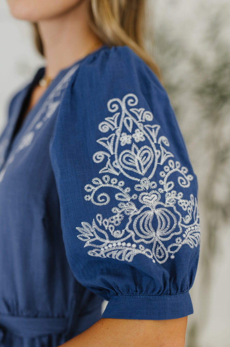 Delicate Devotion Puff Sleeve Dress in Blue-Womens-Ave Shops-[option4]-[option5]-[option6]-[option7]-[option8]-Shop-Boutique-Clothing-for-Women-Online