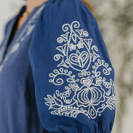 Delicate Devotion Puff Sleeve Dress in Blue-Womens-Ave Shops-[option4]-[option5]-[option6]-[option7]-[option8]-Shop-Boutique-Clothing-for-Women-Online