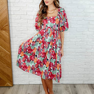 Dewdrop Blooms Puff Sleeve Floral Dress-Womens-Ave Shops-[option4]-[option5]-[option6]-[option7]-[option8]-Shop-Boutique-Clothing-for-Women-Online