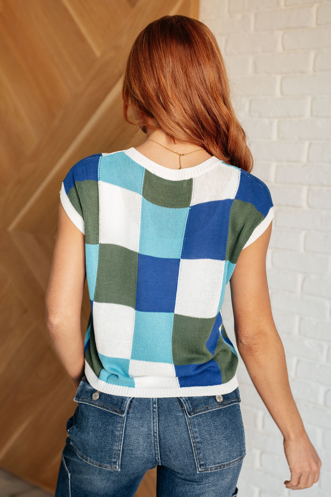 Disco Darling Checkered Sleeveless Sweater-Tops-Ave Shops-[option4]-[option5]-[option6]-[option7]-[option8]-Shop-Boutique-Clothing-for-Women-Online