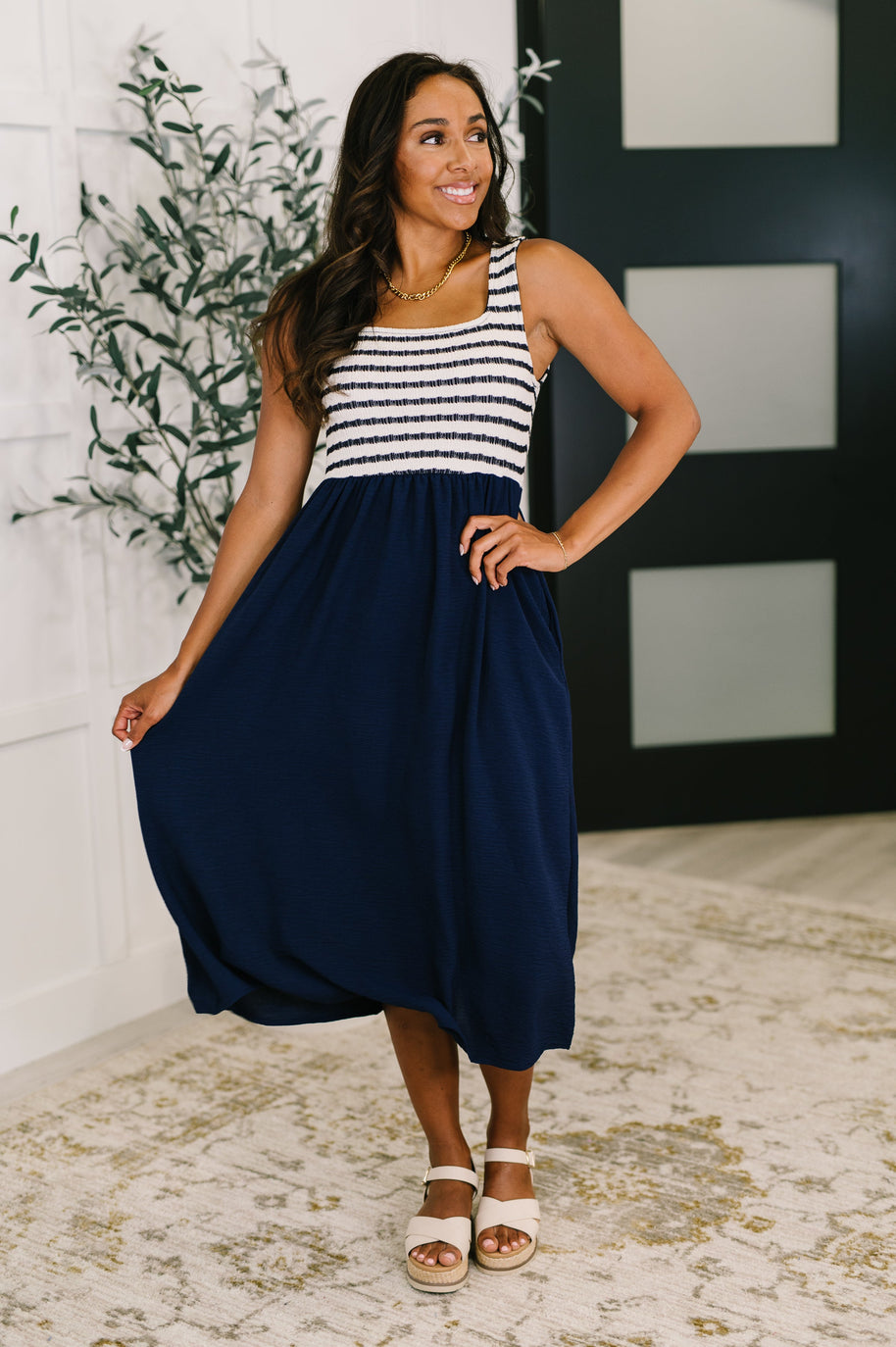 Dockside Darling Midi Dress in Navy-Womens-Ave Shops-[option4]-[option5]-[option6]-[option7]-[option8]-Shop-Boutique-Clothing-for-Women-Online