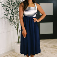 Dockside Darling Midi Dress in Navy-Womens-Ave Shops-[option4]-[option5]-[option6]-[option7]-[option8]-Shop-Boutique-Clothing-for-Women-Online