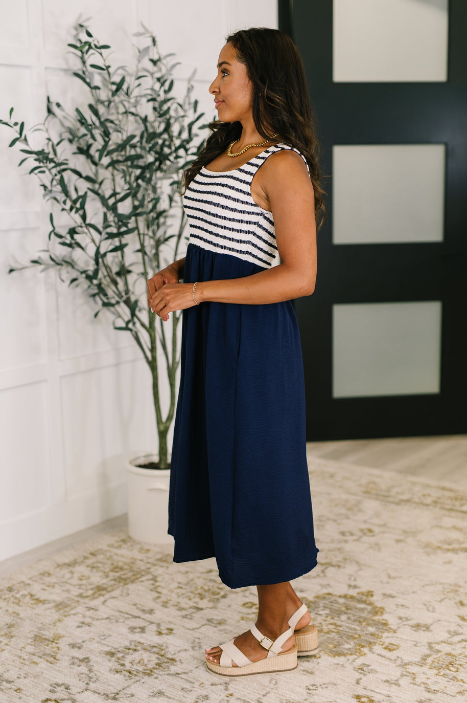 Dockside Darling Midi Dress in Navy-Womens-Ave Shops-[option4]-[option5]-[option6]-[option7]-[option8]-Shop-Boutique-Clothing-for-Women-Online