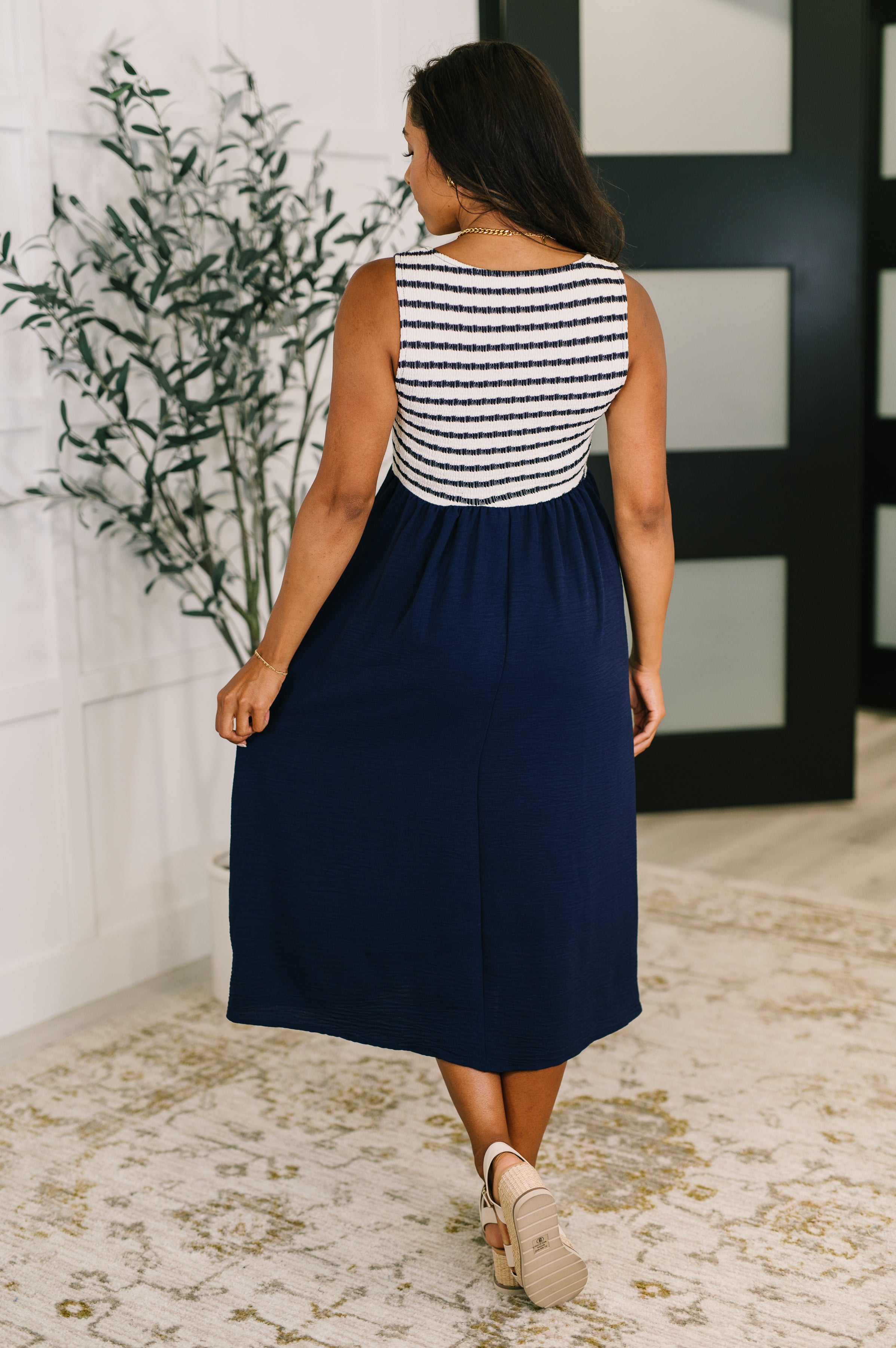 Dockside Darling Midi Dress in Navy-Womens-Ave Shops-[option4]-[option5]-[option6]-[option7]-[option8]-Shop-Boutique-Clothing-for-Women-Online
