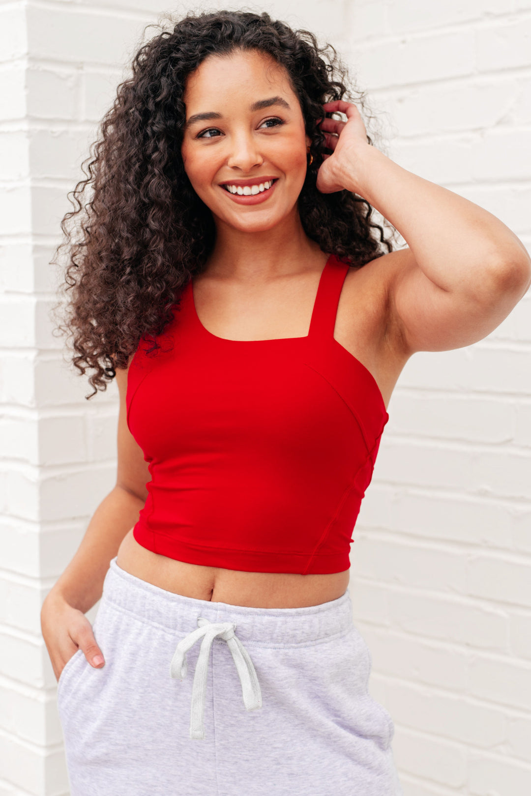 Rae Mode Doing it For Me Asymmetrical Tank in True Red-Athleisure-Ave Shops-[option4]-[option5]-[option6]-[option7]-[option8]-Shop-Boutique-Clothing-for-Women-Online