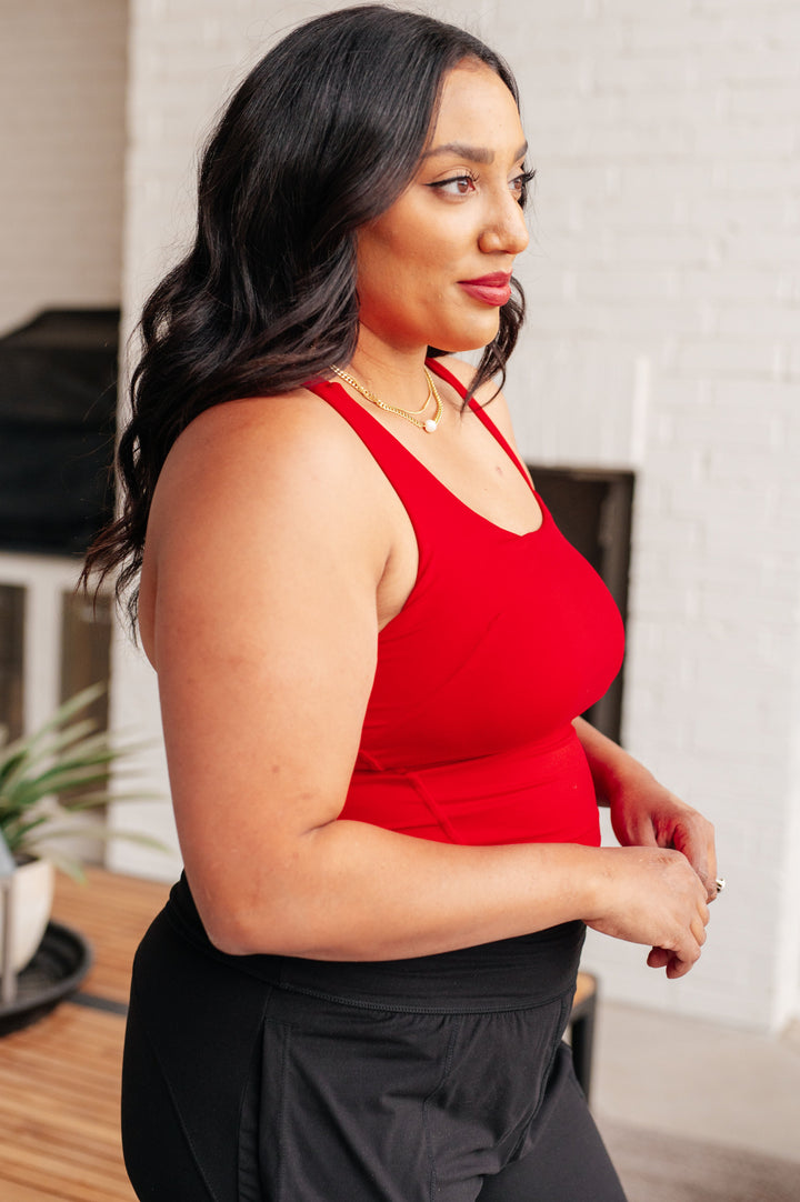 Rae Mode Doing it For Me Asymmetrical Tank in True Red-Athleisure-Ave Shops-[option4]-[option5]-[option6]-[option7]-[option8]-Shop-Boutique-Clothing-for-Women-Online