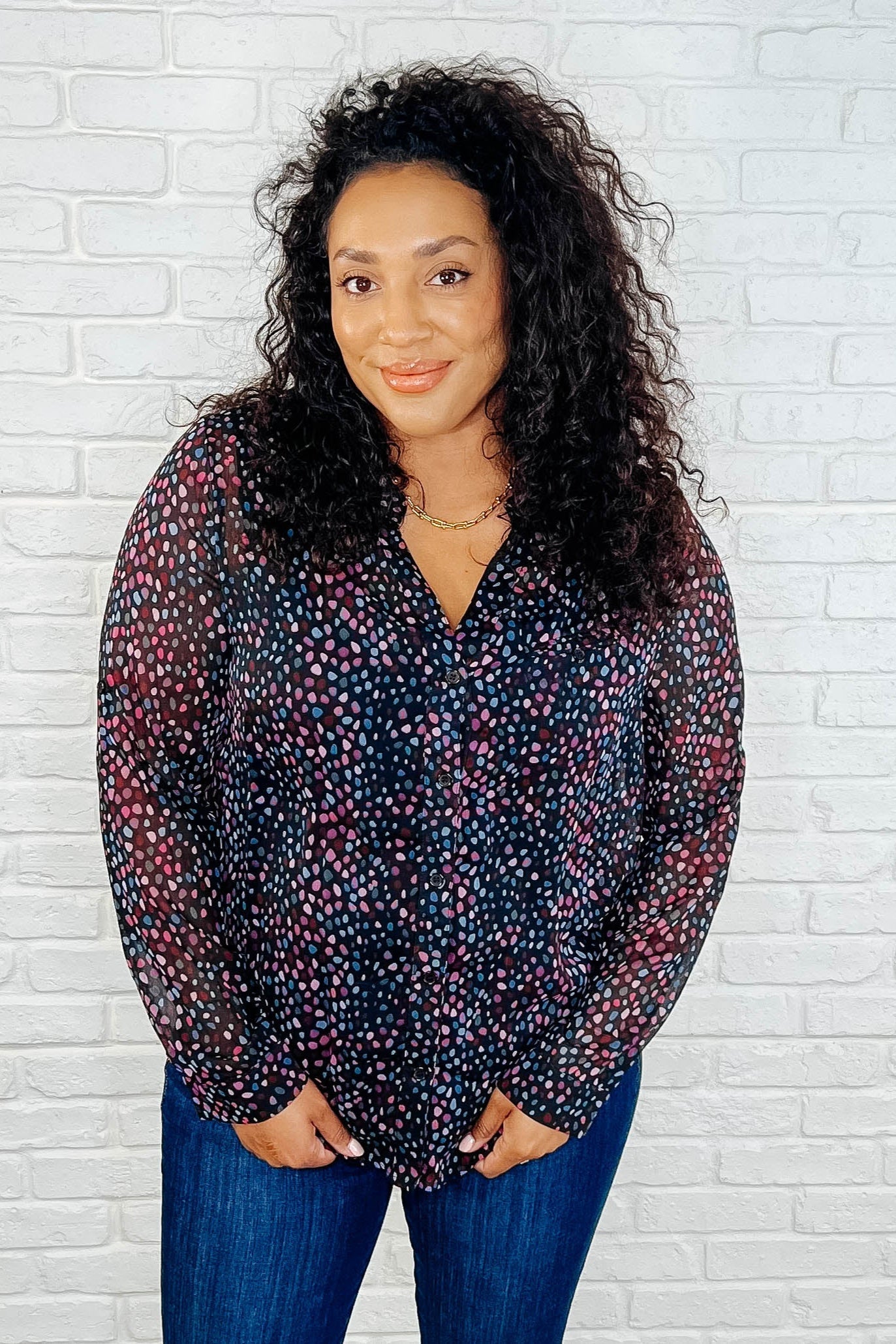 Doing the Most Polka Dot Blouse-Womens-Ave Shops-[option4]-[option5]-[option6]-[option7]-[option8]-Shop-Boutique-Clothing-for-Women-Online