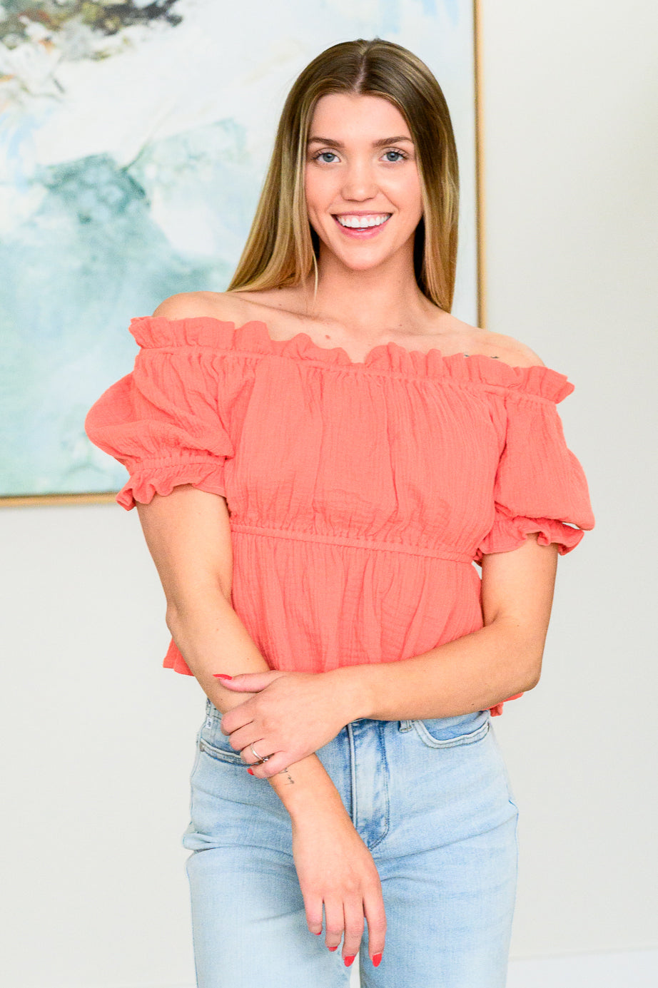 Don't Be Shy Off the Shoulder Blouse-Tops-Ave Shops-[option4]-[option5]-[option6]-[option7]-[option8]-Shop-Boutique-Clothing-for-Women-Online