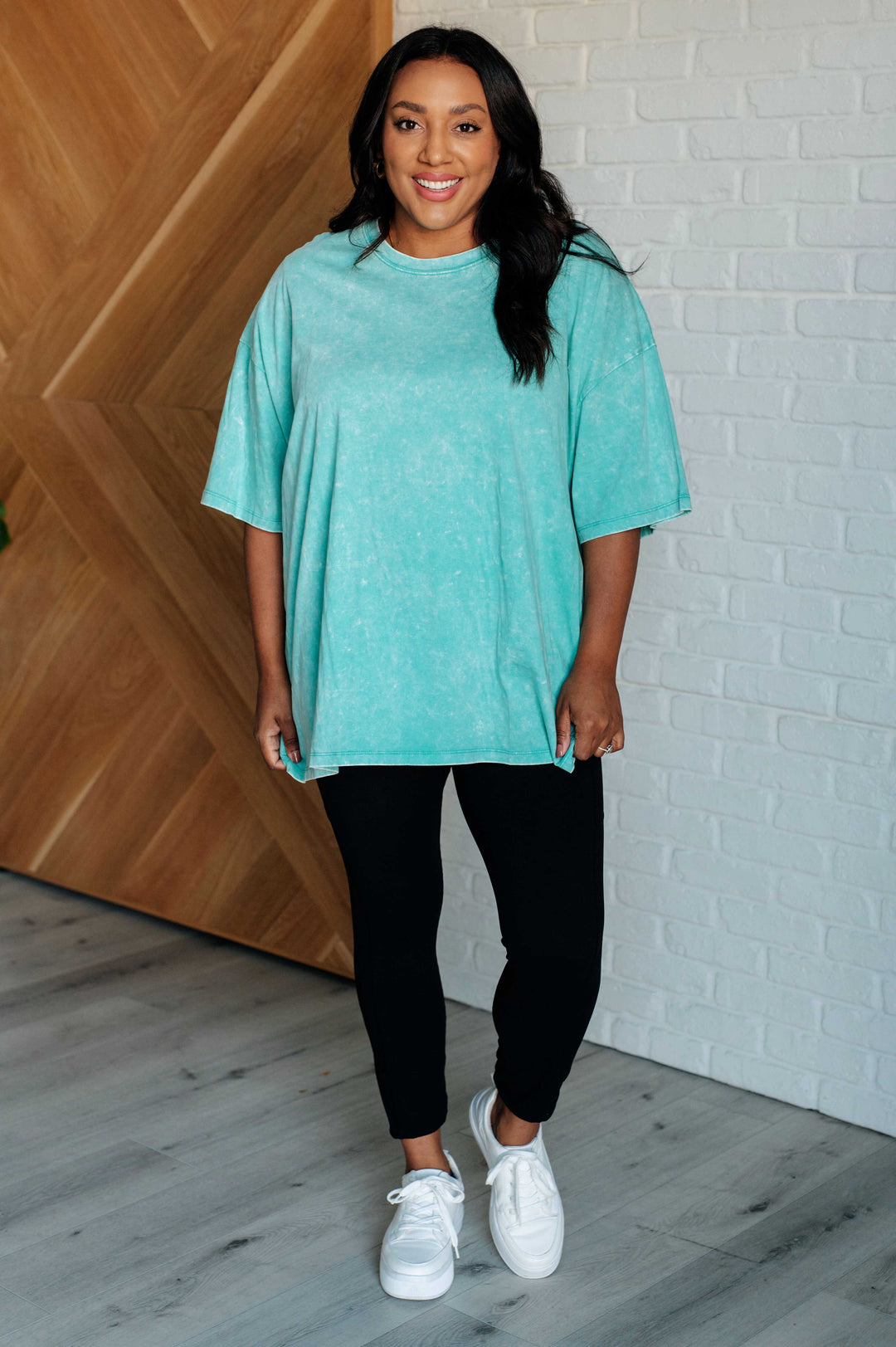 Zenana Don't Mind Me Mineral Wash Drop Shoulder Tee in Turquoise-Tops-Ave Shops-[option4]-[option5]-[option6]-[option7]-[option8]-Shop-Boutique-Clothing-for-Women-Online