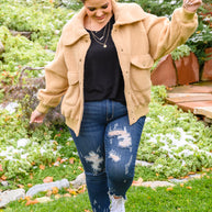 Don't Stress Oversized Collar Sherpa Jacket In Taupe-Womens-Ave Shops-[option4]-[option5]-[option6]-[option7]-[option8]-Shop-Boutique-Clothing-for-Women-Online