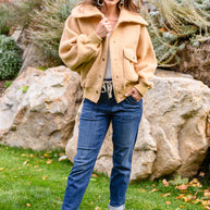 Don't Stress Oversized Collar Sherpa Jacket In Taupe-Womens-Ave Shops-[option4]-[option5]-[option6]-[option7]-[option8]-Shop-Boutique-Clothing-for-Women-Online