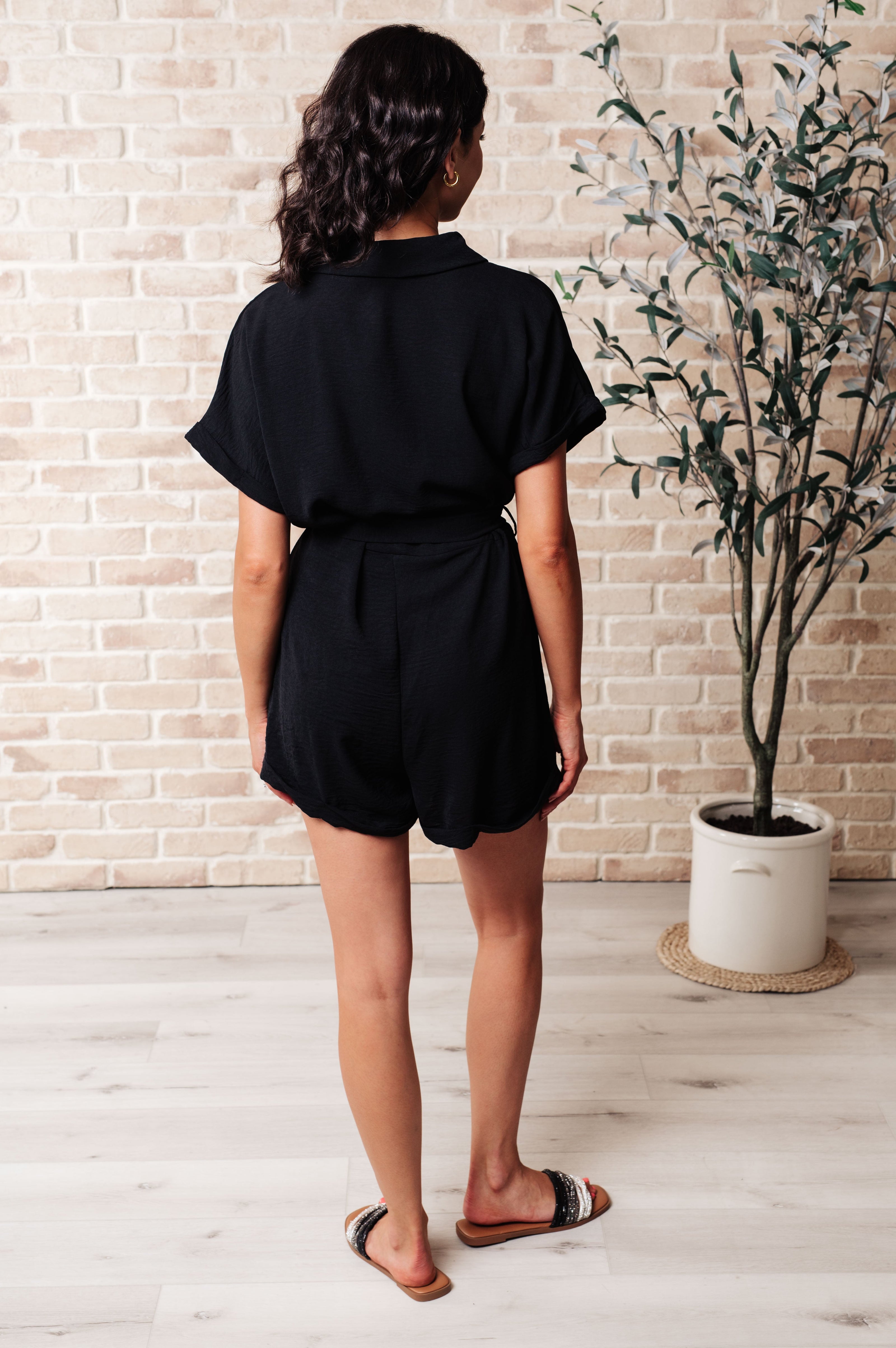 Don't Worry 'Bout a Thing V-Neck Romper-Jumpsuits & Rompers-Ave Shops-[option4]-[option5]-[option6]-[option7]-[option8]-Shop-Boutique-Clothing-for-Women-Online