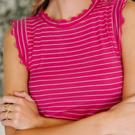 Doodle Me In Lettuce Round Neck Top in Hot Pink-Womens-Ave Shops-[option4]-[option5]-[option6]-[option7]-[option8]-Shop-Boutique-Clothing-for-Women-Online