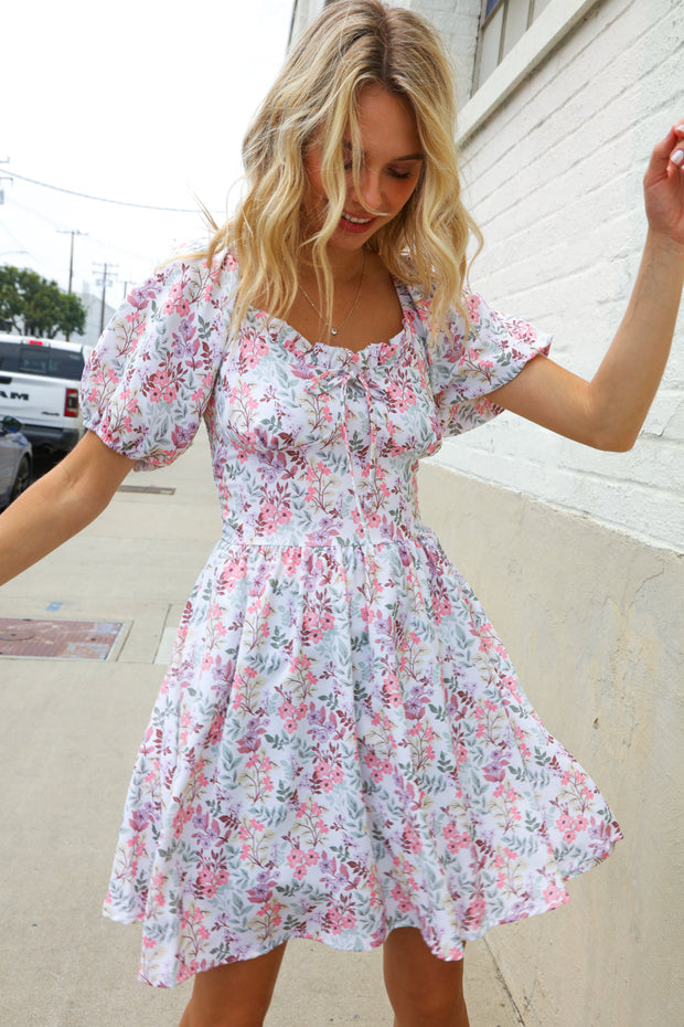 Lock Eyes Cream Floral Print Sweetheart Neck Fit & Flare Dress-Kori America-[option4]-[option5]-[option6]-[option7]-[option8]-Shop-Boutique-Clothing-for-Women-Online