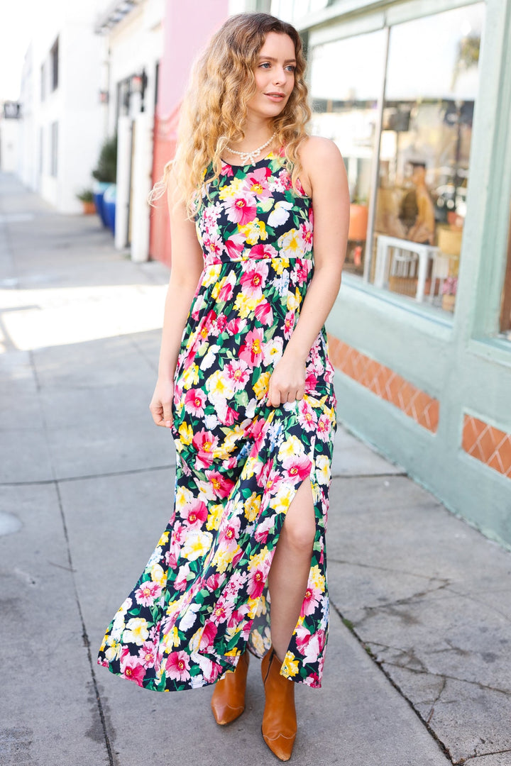 Easy Living Navy Floral Sleeveless Maxi Dress-Beeson River-[option4]-[option5]-[option6]-[option7]-[option8]-Shop-Boutique-Clothing-for-Women-Online