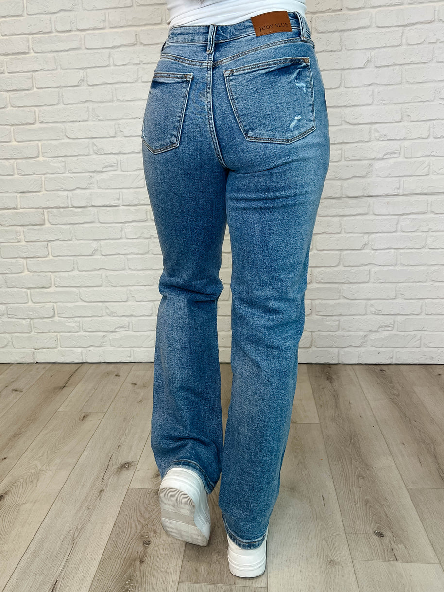 Judy Blue Dylan High Rise Rigid Magic Criss-Cross Waistband Straight Jeans-Womens-Ave Shops-[option4]-[option5]-[option6]-[option7]-[option8]-Shop-Boutique-Clothing-for-Women-Online