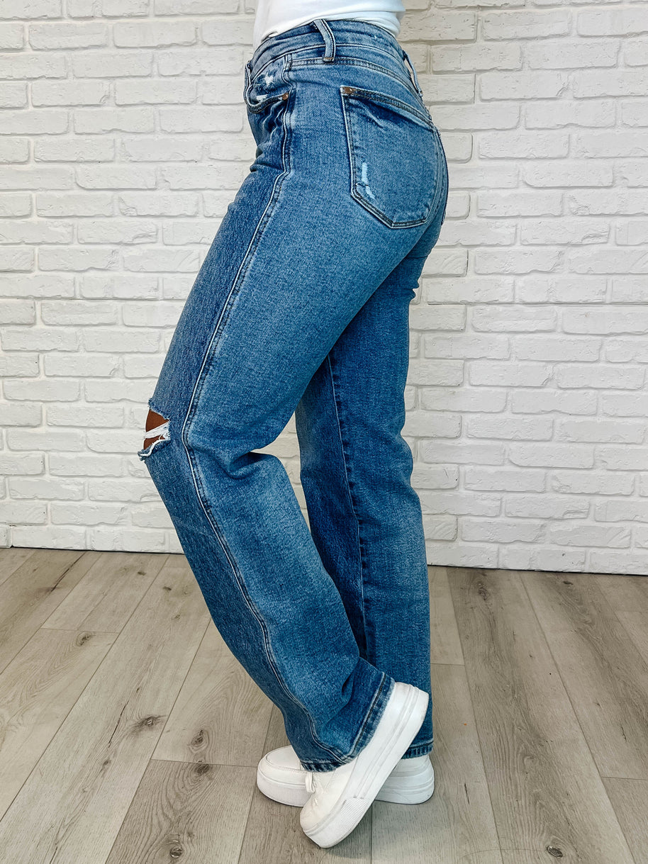 Judy Blue Dylan High Rise Rigid Magic Criss-Cross Waistband Straight Jeans-Womens-Ave Shops-[option4]-[option5]-[option6]-[option7]-[option8]-Shop-Boutique-Clothing-for-Women-Online