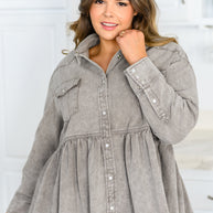 Earl Grey Button Up Long Sleeve Top-Womens-Ave Shops-[option4]-[option5]-[option6]-[option7]-[option8]-Shop-Boutique-Clothing-for-Women-Online