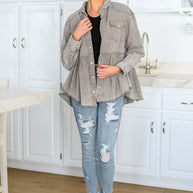Earl Grey Button Up Long Sleeve Top-Womens-Ave Shops-[option4]-[option5]-[option6]-[option7]-[option8]-Shop-Boutique-Clothing-for-Women-Online