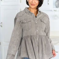 Earl Grey Button Up Long Sleeve Top-Womens-Ave Shops-[option4]-[option5]-[option6]-[option7]-[option8]-Shop-Boutique-Clothing-for-Women-Online