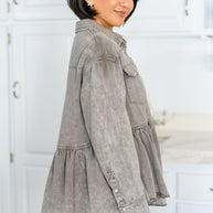 Earl Grey Button Up Long Sleeve Top-Womens-Ave Shops-[option4]-[option5]-[option6]-[option7]-[option8]-Shop-Boutique-Clothing-for-Women-Online