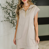 Zenana Easy Hustle High Neck Dress in Ash Mocha-Womens-Ave Shops-[option4]-[option5]-[option6]-[option7]-[option8]-Shop-Boutique-Clothing-for-Women-Online