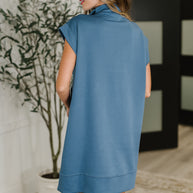 Zenana Easy Hustle High Neck Dress in Dusty Blue-Womens-Ave Shops-[option4]-[option5]-[option6]-[option7]-[option8]-Shop-Boutique-Clothing-for-Women-Online