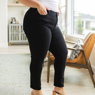 Judy Blue Edith Mid Rise Classic Slim Jeans in Black-Denim-Ave Shops-[option4]-[option5]-[option6]-[option7]-[option8]-Shop-Boutique-Clothing-for-Women-Online