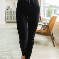 Judy Blue Edith Mid Rise Classic Slim Jeans in Black-Denim-Ave Shops-[option4]-[option5]-[option6]-[option7]-[option8]-Shop-Boutique-Clothing-for-Women-Online