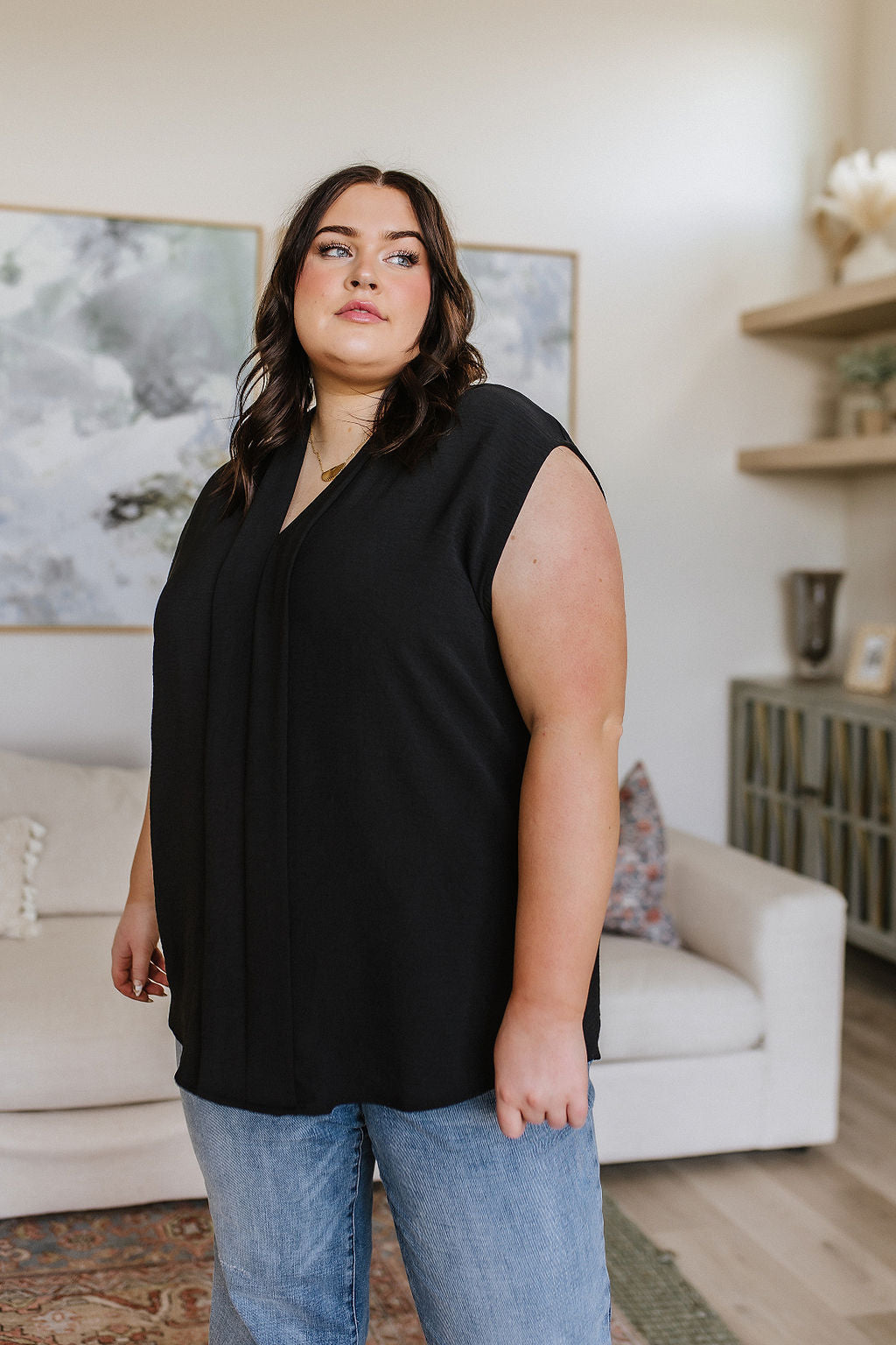 Elevate Everyday Blouse in Black-Tops-Ave Shops-[option4]-[option5]-[option6]-[option7]-[option8]-Shop-Boutique-Clothing-for-Women-Online