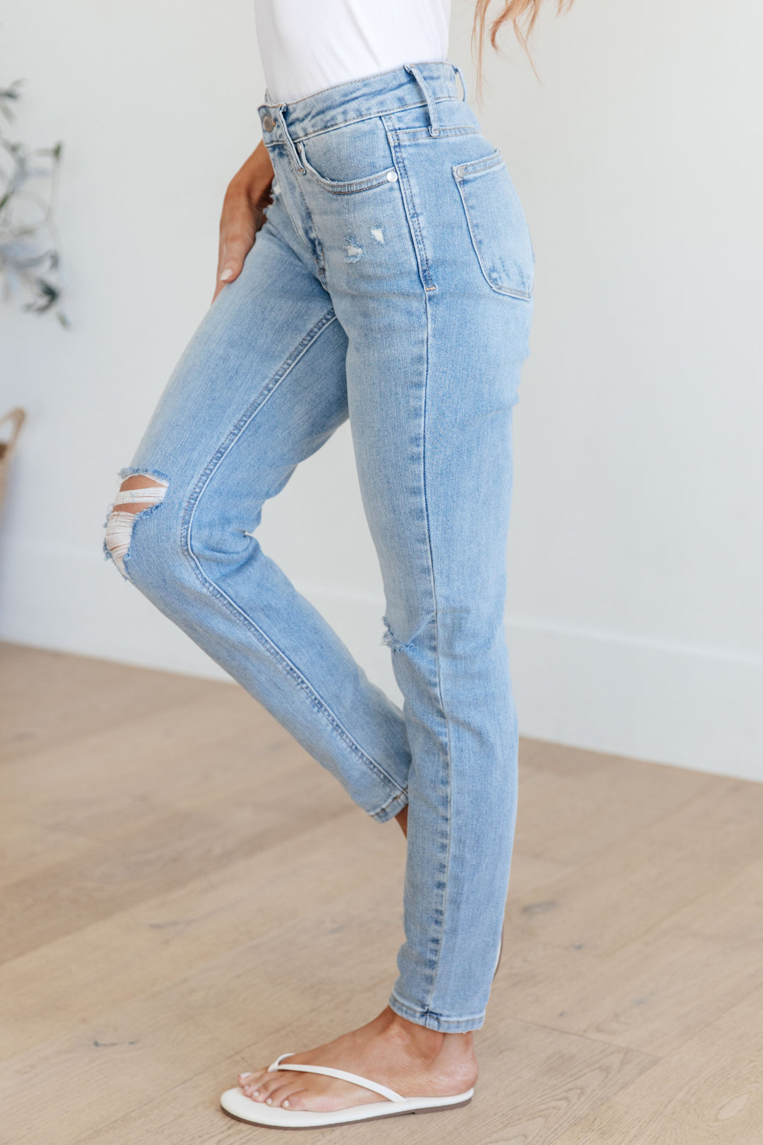 Judy Blue Eloise Mid Rise Control Top Distressed Skinny Jeans-Womens-Ave Shops-[option4]-[option5]-[option6]-[option7]-[option8]-Shop-Boutique-Clothing-for-Women-Online