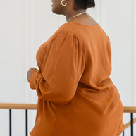 Enjoy This Moment V Neck Blouse In Toffee-Womens-Ave Shops-[option4]-[option5]-[option6]-[option7]-[option8]-Shop-Boutique-Clothing-for-Women-Online