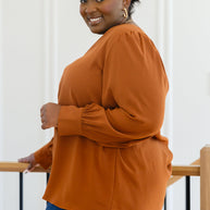 Enjoy This Moment V Neck Blouse In Toffee-Womens-Ave Shops-[option4]-[option5]-[option6]-[option7]-[option8]-Shop-Boutique-Clothing-for-Women-Online