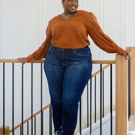 Enjoy This Moment V Neck Blouse In Toffee-Womens-Ave Shops-[option4]-[option5]-[option6]-[option7]-[option8]-Shop-Boutique-Clothing-for-Women-Online