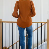 Enjoy This Moment V Neck Blouse In Toffee-Womens-Ave Shops-[option4]-[option5]-[option6]-[option7]-[option8]-Shop-Boutique-Clothing-for-Women-Online