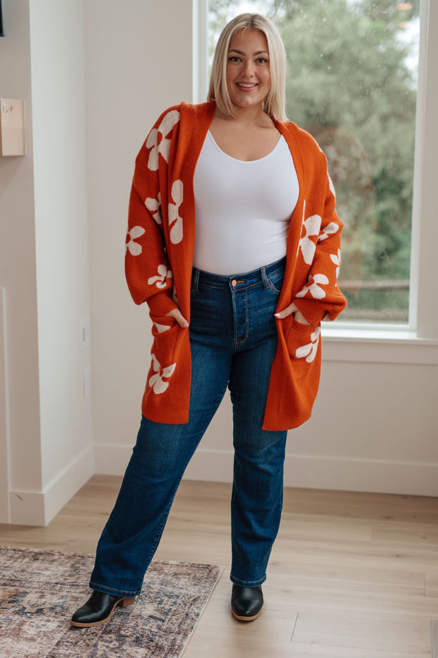 Enough Anyways Floral Cardigan in Burnt Orange-Layers-Ave Shops-[option4]-[option5]-[option6]-[option7]-[option8]-Shop-Boutique-Clothing-for-Women-Online