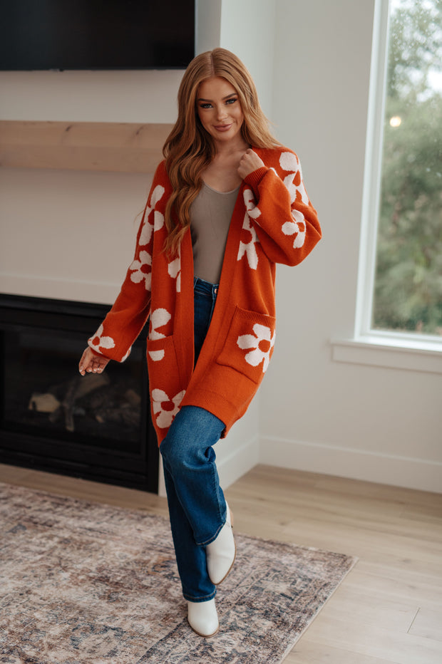 Enough Anyways Floral Cardigan in Burnt Orange-Layers-Ave Shops-[option4]-[option5]-[option6]-[option7]-[option8]-Shop-Boutique-Clothing-for-Women-Online
