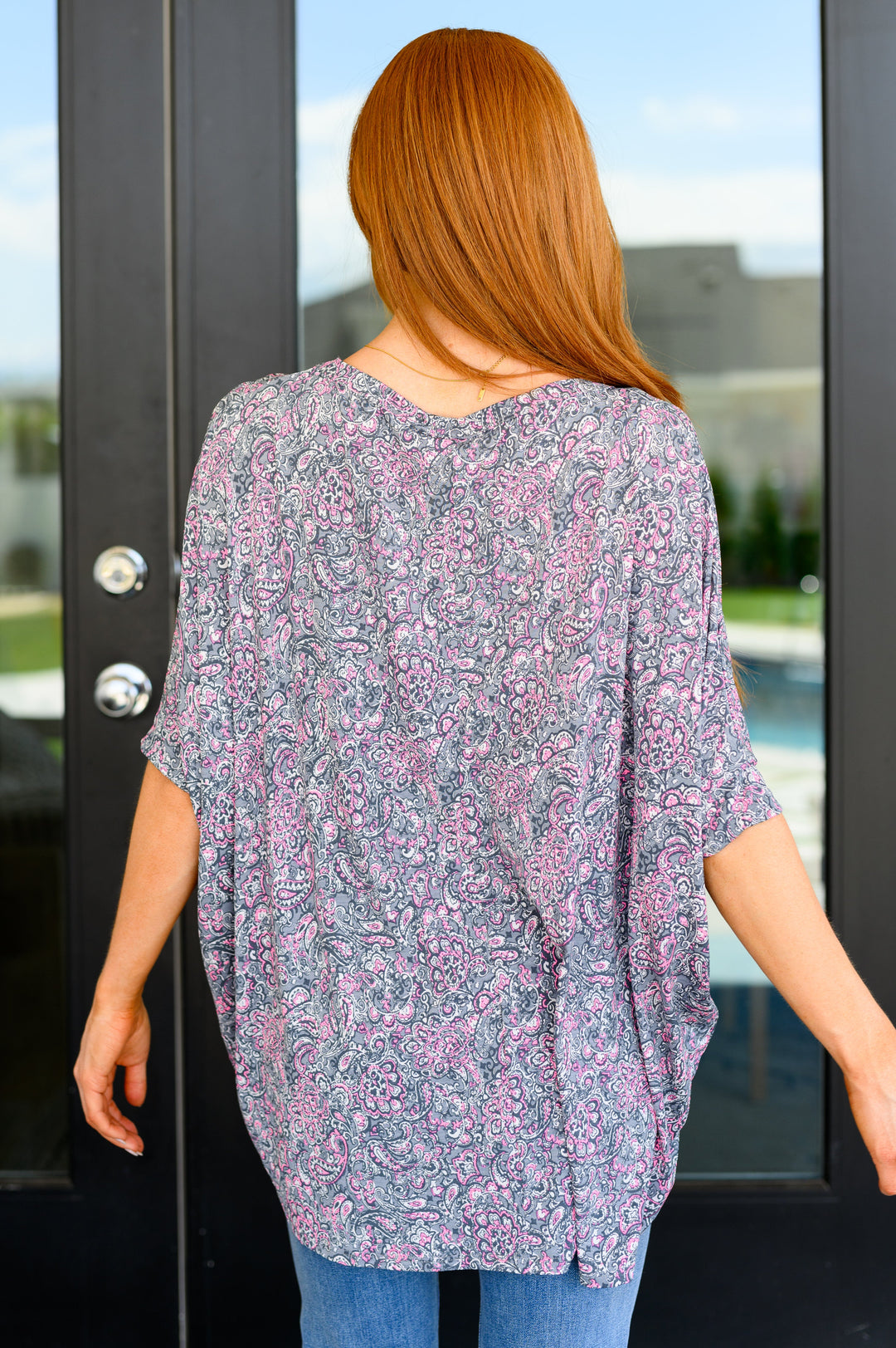 Essential Blouse in Grey and Pink Paisley-Tops-Ave Shops-[option4]-[option5]-[option6]-[option7]-[option8]-Shop-Boutique-Clothing-for-Women-Online