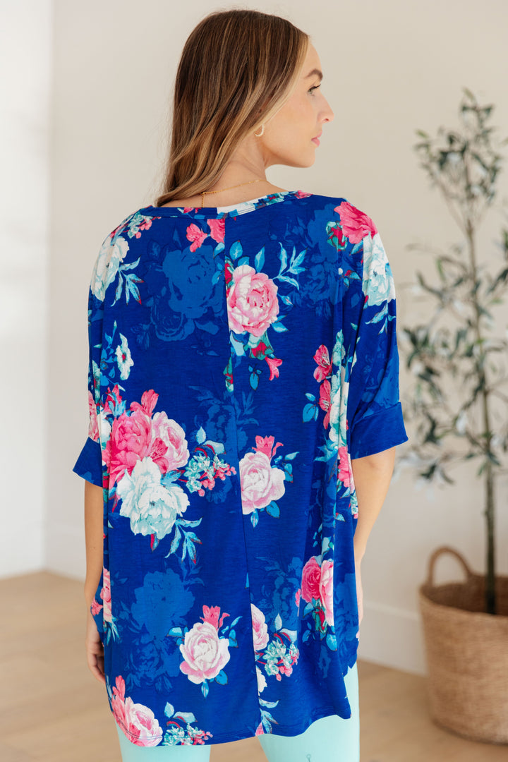 Essential Blouse in Royal and Pink Floral-Womens-Ave Shops-[option4]-[option5]-[option6]-[option7]-[option8]-Shop-Boutique-Clothing-for-Women-Online